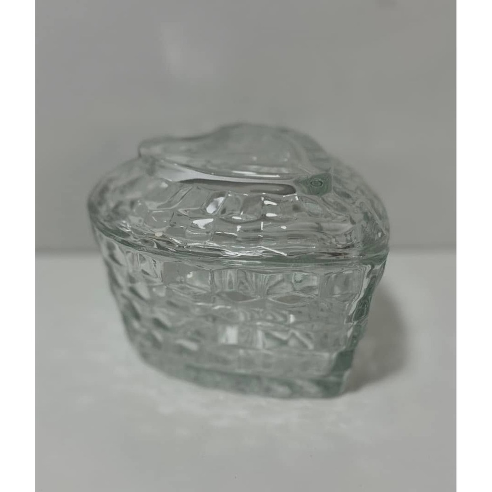 Vintage HOMCO Home Interior Heart Shaped Valentine Glass Candy/Trinket Dish